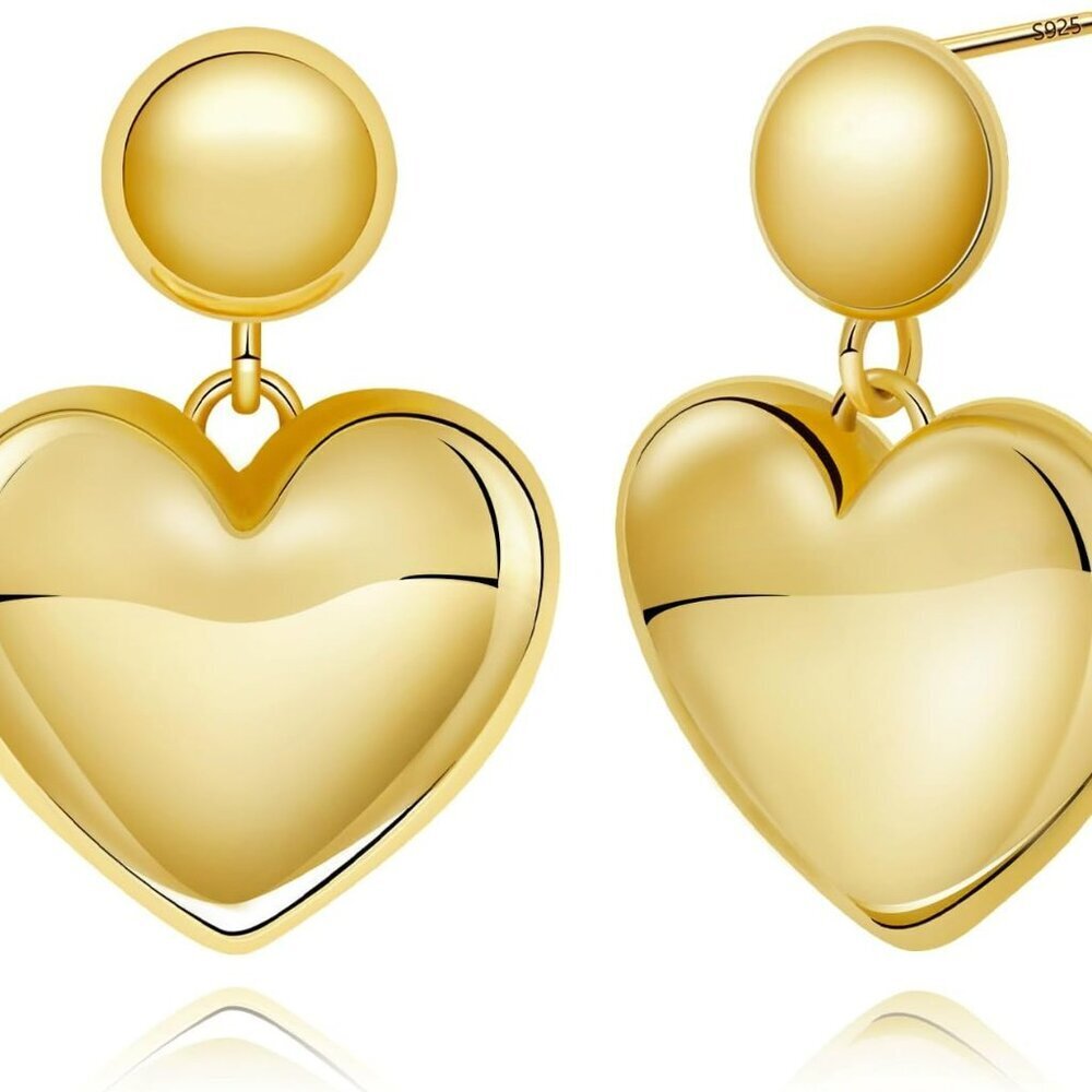 14K Gold Earring Cross Waterdrop Butterfly Heart Knot Earrings for Women Gold Si